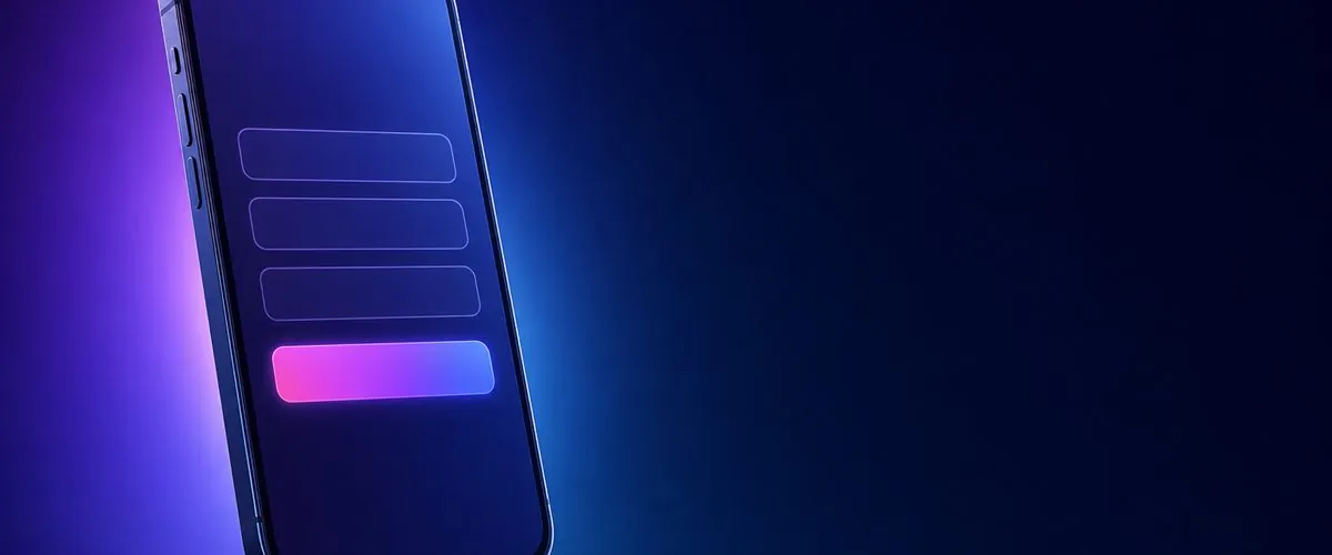 Celular con un formulario de registro sencillo